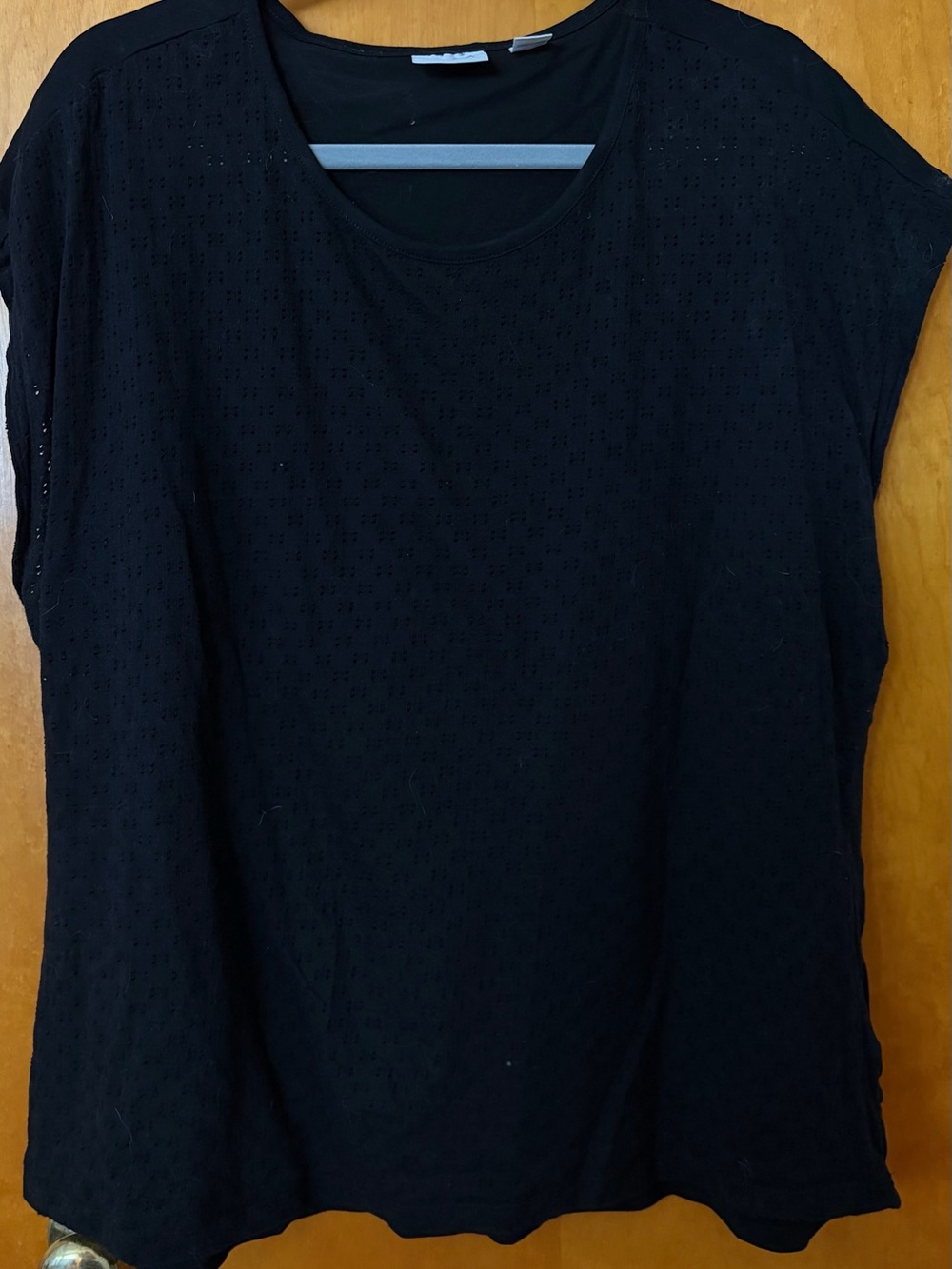 Serra Black Eyelet Short Sleeve Top